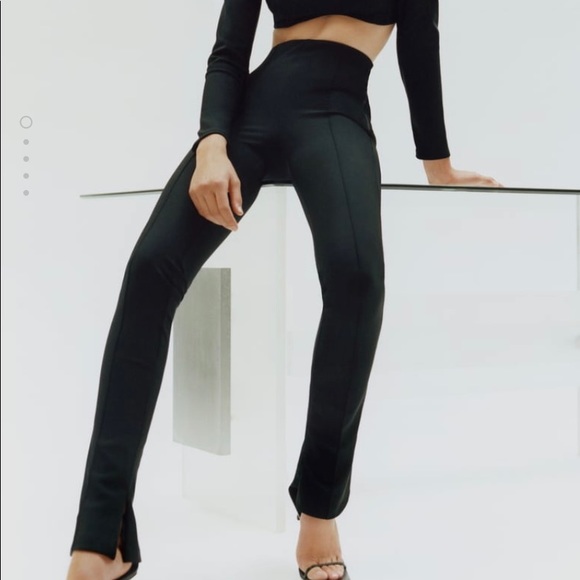 Zara | Pants \u0026 Jumpsuits | Zara Bi Stretch Extra Long Zip Leggings Medium |  Poshmark